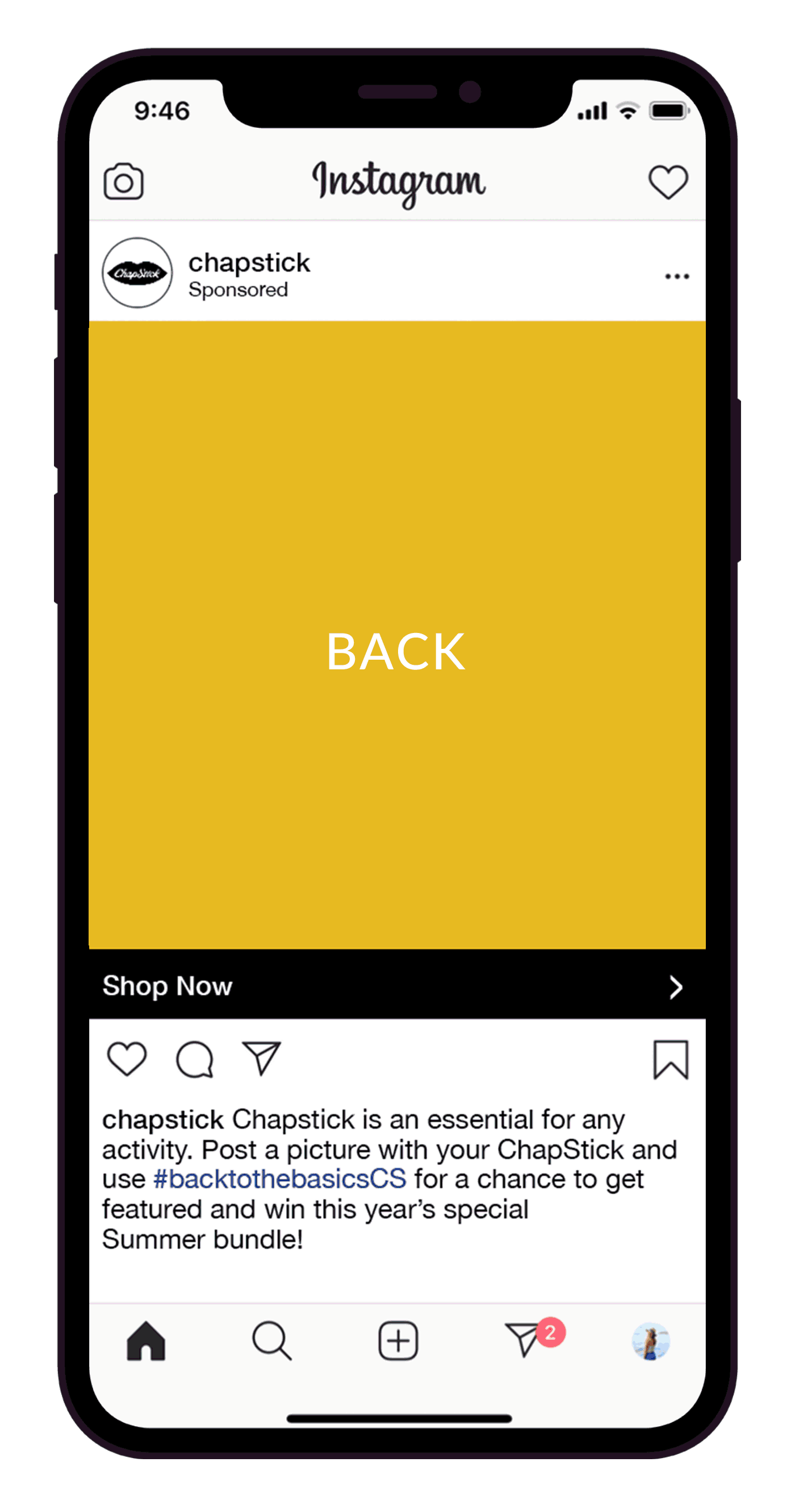 Chapstick GIF Ad on Instagram