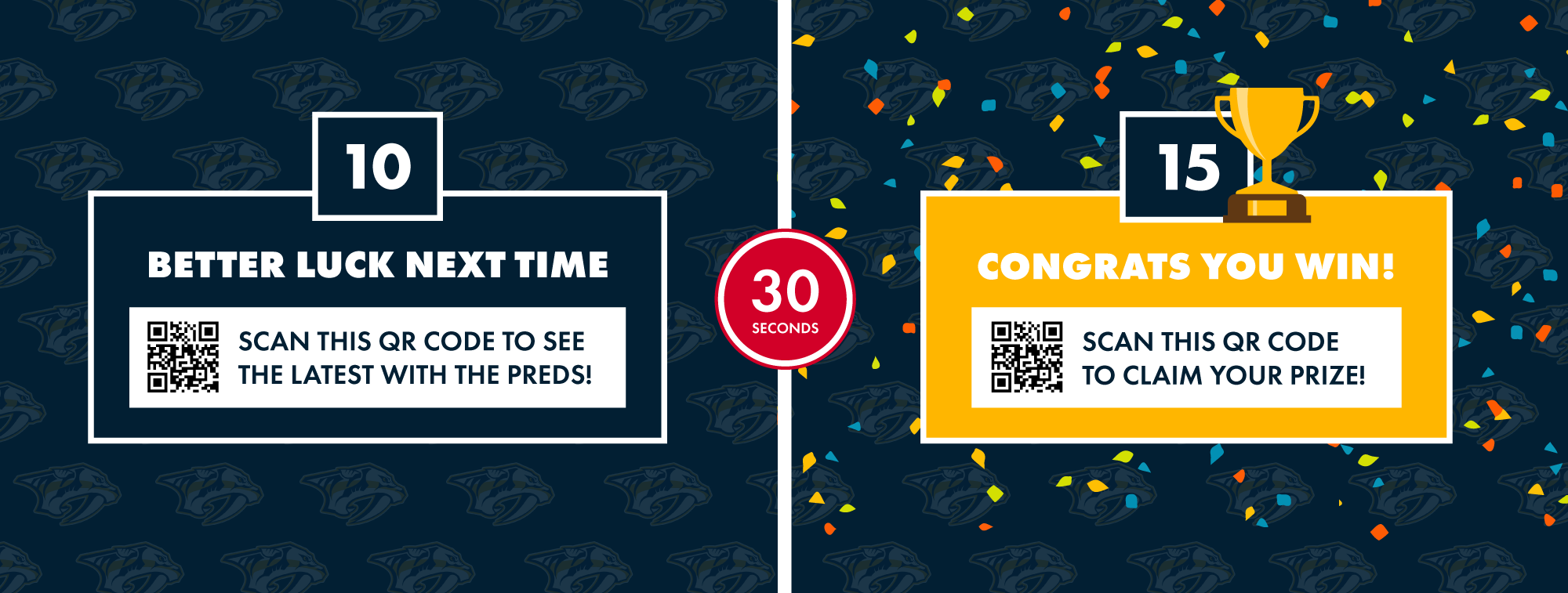 Mockup of the N Zone hockey winner/loser screen