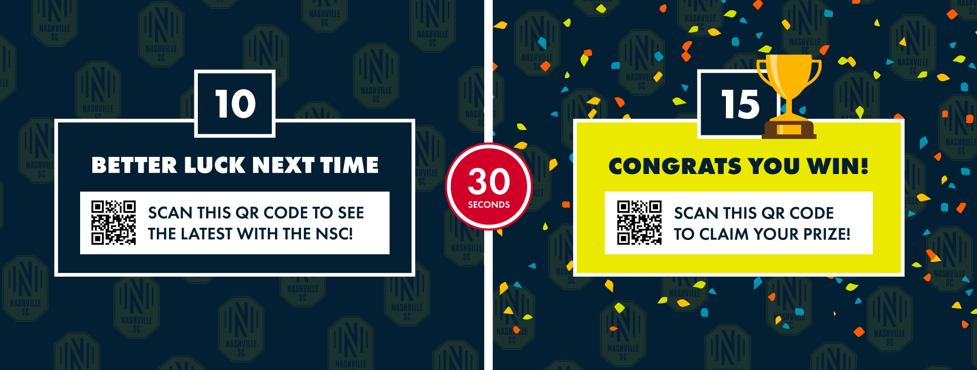 Mockup of the N Zone soccer game winner/loser screen