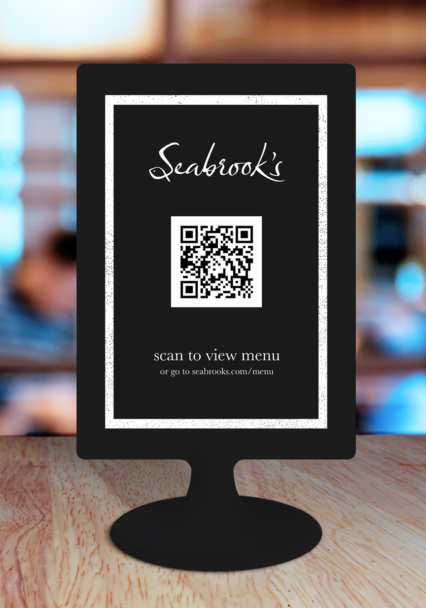 mockup of QR code for electronic menu