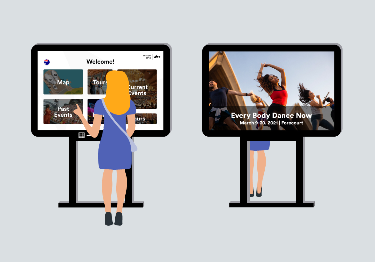 mockup of kiosk design